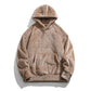 Sweat à Capuche Épais et Ample de Couleur Unie pour Hommes