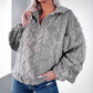 Manteau à Enfiler en Peluche Tendance avec Fermeture Éclair Partielle pour Femmes
