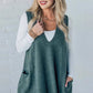Gilet en Tricot à Col en V Ample avec Poches pour Femmes