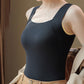 Débardeurs thermiques à col en U pour femmes avec soutien-gorge intégré