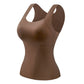 Débardeurs thermiques à col en U pour femmes avec soutien-gorge intégré
