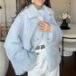 ☃️Warm Winter Series-𝑵𝒐.1💖Manteau d'hiver ample à revers en peluche pour femmes