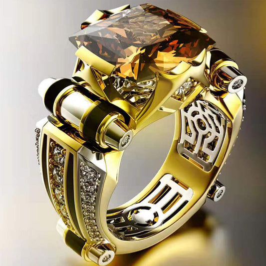 💍Bague Vintage Large Bandeau en Zirconium Robuste💍