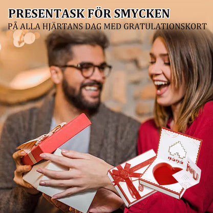 Coffret Cadeau pour Bijoux de la Saint-Valentin Avec Carte de Vœux