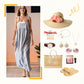 💃 Nouveau 🌷 Robe dos nu à rayures - Achetez 2 et bénéficiez de la livraison gratuite !