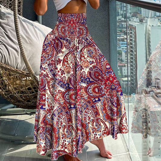 Jupe Décontractées à Taille Haute avec Imprimé Floral à la Mode pour Femmes