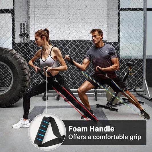 💪 50% DE RÉDUCTION ! 🏅 12 Pièces Bandes de Résistance – TPE – 10-100 LBS & Kit Complet for Home Gym