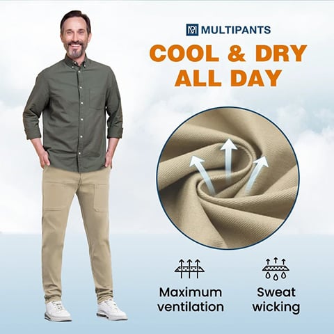 50% DE RÉDUCTION🥰 MultiPants - Pantalon cargo résistant avec une grande élasticité et plusieurs poches