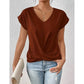💥 GRANDE VENTE👚 T-shirt élégant à manches courtes avec col en V torsadé