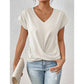 💥 GRANDE VENTE👚 T-shirt élégant à manches courtes avec col en V torsadé