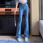 👖50% de réduction pour une durée limitée🔥High-waistted elasticated micro flared jeans