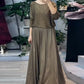 Ensemble 2 pièces jupe longue or pour femmes