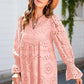 🌸49% de réduction pour une durée limitée🌸🌿Robe ajourée à lacets et col en V pour femme avec manches évasées