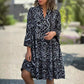 🌺Robe décontractée, ample et fluide, à encolure en V et à motifs