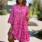 🌺Robe décontractée, ample et fluide, à encolure en V et à motifs