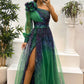 Robe à épaules dénudées en maille imprimée à la mode pour femme
