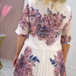 ⏳Spécial Limité Dans le Temps⌛Robe Plissée à col Rond à Imprimé Floral pour Femmes