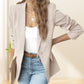 Veste élégante en couleur unie à col revers avec boutons
