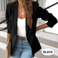 Veste élégante en couleur unie à col revers avec boutons