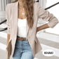 Veste élégante en couleur unie à col revers avec boutons