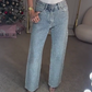 ✨2025 Hot Sale - 50% de réduction✨👗Jeans à jambe droite avec strass