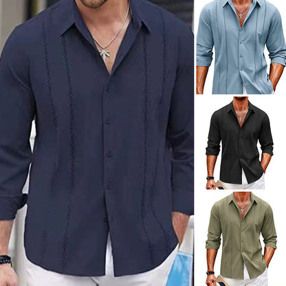 Top à manches longues unicolore pour hommes