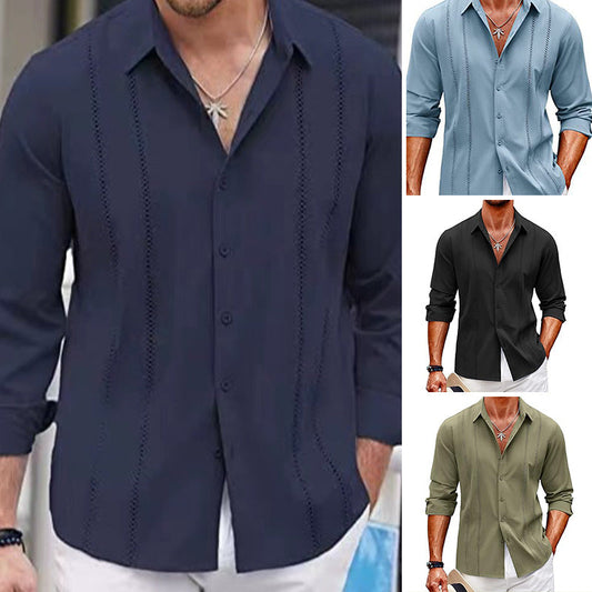 Top à manches longues unicolore pour hommes