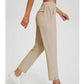 Pantalon femme taille haute extensible avec poches zippées