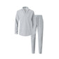 🎊Élégant ensemble pour homme en coton, composé d'une chemise à col et d'un pantalon à cordon