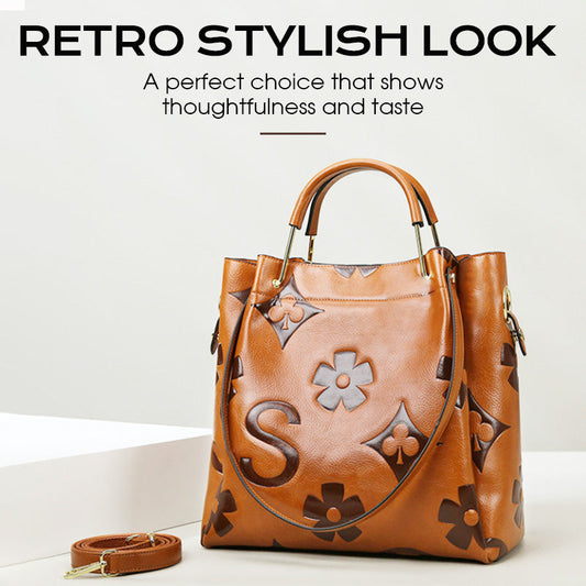 Sac Bucket Vintage gaufré de grande capacité