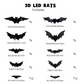 🦇50 % DE RÉDUCTION POUR UNE DURÉE LIMITÉE ! ⏰Décoration murale LED chauve-souris 3D pour Halloween 🦇
