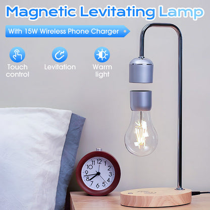 Lampe à lévitation magnétique avec chargeur de téléphone sans fil 15 W