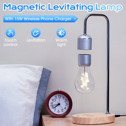 Lampe à lévitation magnétique avec chargeur de téléphone sans fil 15 W