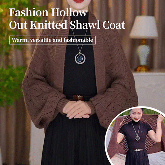 🔥Nouvelle mode 2025🔥Manteau châle tricoté ajouré