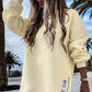 Robe Sweat de Pull Décontractée à Manches Longues et Fente Zippée
