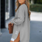 Robe Sweat de Pull Décontractée à Manches Longues et Fente Zippée