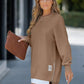 Robe Sweat de Pull Décontractée à Manches Longues et Fente Zippée