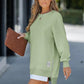 Robe Sweat de Pull Décontractée à Manches Longues et Fente Zippée