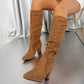 Bottes à talons hauts unies élégantes pour femmes