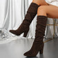 Bottes à talons hauts unies élégantes pour femmes