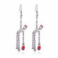 Boucles d’Oreilles Longues Pendantes en Forme de Squelette Articulé