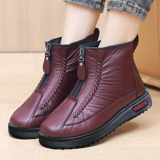 Bottines d'hiver chaudes à fermeture éclair pour femme