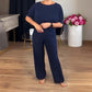 Ensemble Élégant Long Cardigan & Haut & Pantalon 3 Pièces