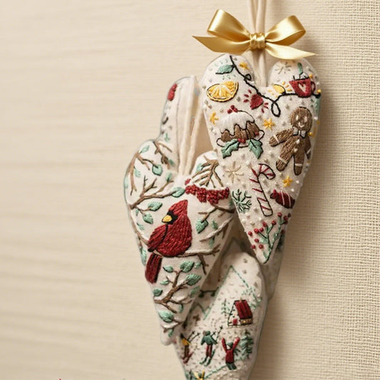 Kit de Broderie à la Main de Noël en Forme de Cœur