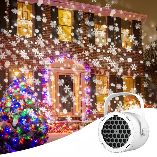 Projecteur LED rotatif pour éclairage de scène extérieur Snowflake Christmas