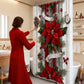 🔥Impression en relief🔥 Rideau de Douche Noël Rouge - Motifs Festifs, Ourlet Lesté, Installation Express 🎄🚿
