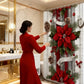 🔥Impression en relief🔥 Rideau de Douche Noël Rouge - Motifs Festifs, Ourlet Lesté, Installation Express 🎄🚿