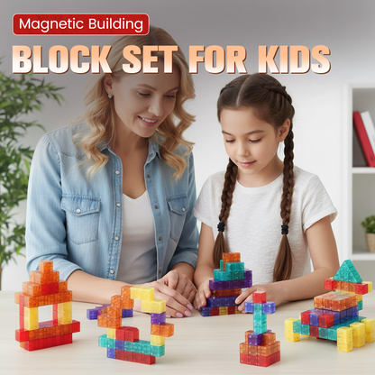 🧩 50% DE RÉDUCTION !  🧲 Jeu de Construction Magnétique 60+ Pièces – Aimants Puissants, 6 Faces, Sac de Rangement, Couleurs Vives, Idéal 7-14 ans, STEM 🎁