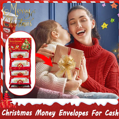 Enveloppe de Noël pour Cartes-Cadeaux et Argent avec 6 Compartiments