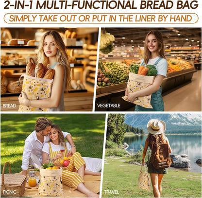 Sac à Pain en Cire d'Abeille Réutilisable pour Pain au Levain Fait Maison